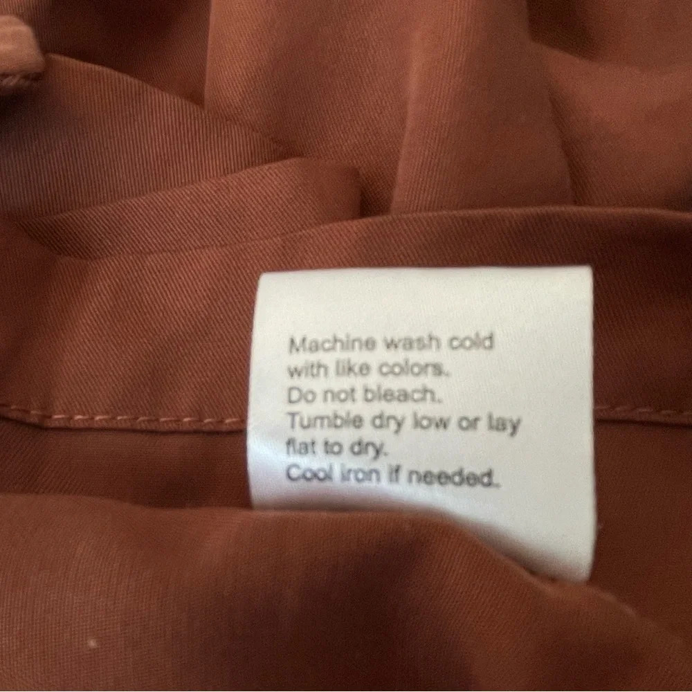 Women's Rust Button-Front V-Neck Top - Picture 13 of 13